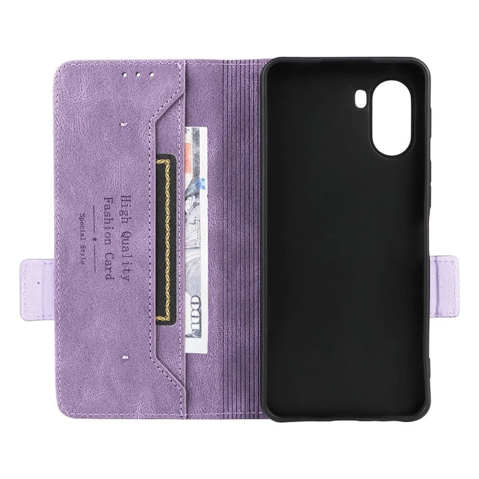 For ZTE nubia S2 Phone Case Leather Wallet Flip Phone Cover with Hardware Decor - Purple - 5