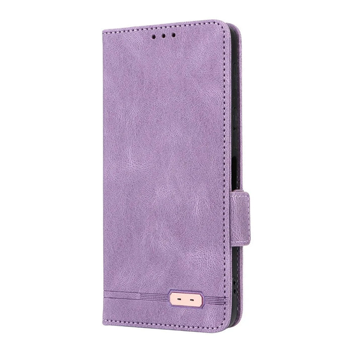 For ZTE nubia S2 Phone Case Leather Wallet Flip Phone Cover with Hardware Decor - Purple - 6