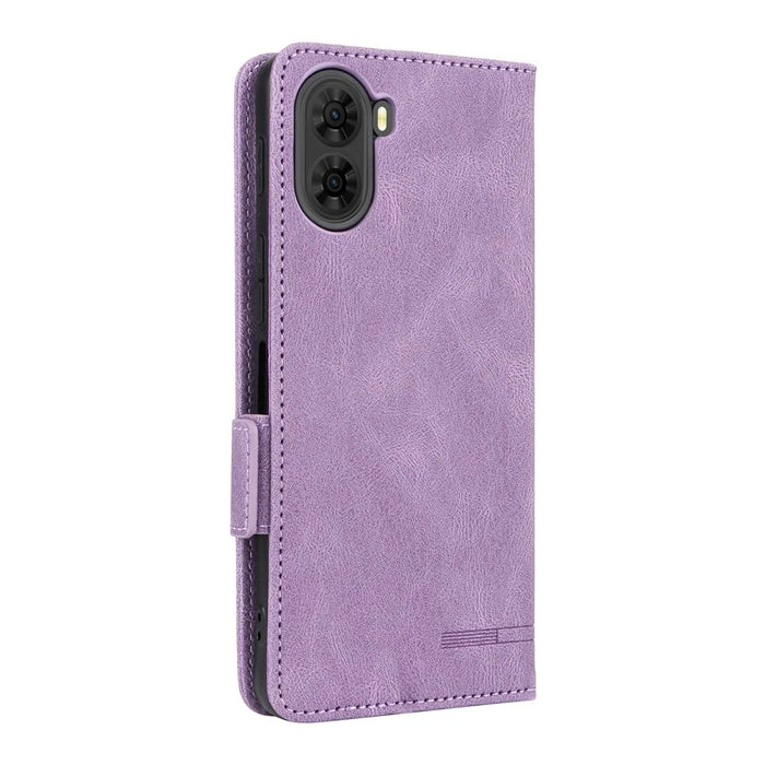 For ZTE nubia S2 Phone Case Leather Wallet Flip Phone Cover with Hardware Decor - Purple - 7