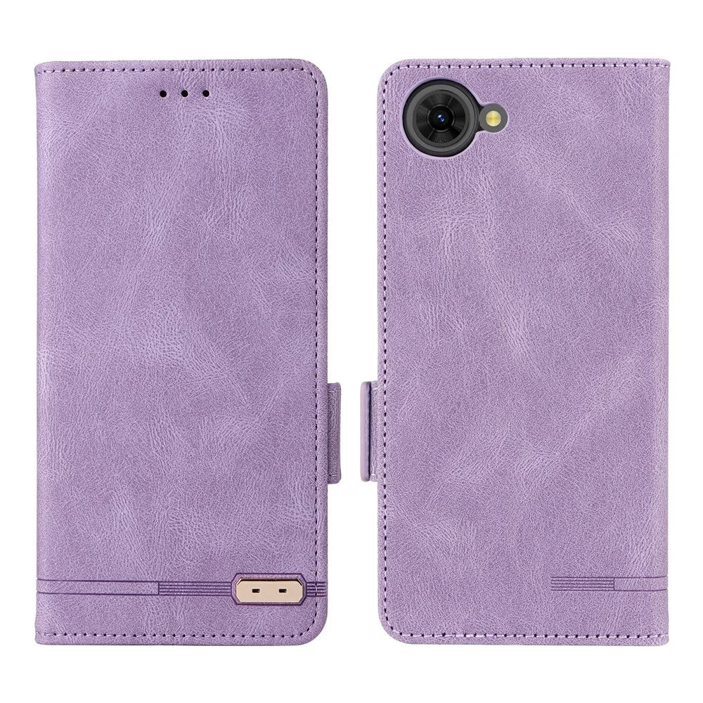 Phone Case for ZTE nubia S2R  /  S2e  /  S2 Lite Leather Wallet Flip Phone Cover with Hardware Decor - Purple - 1