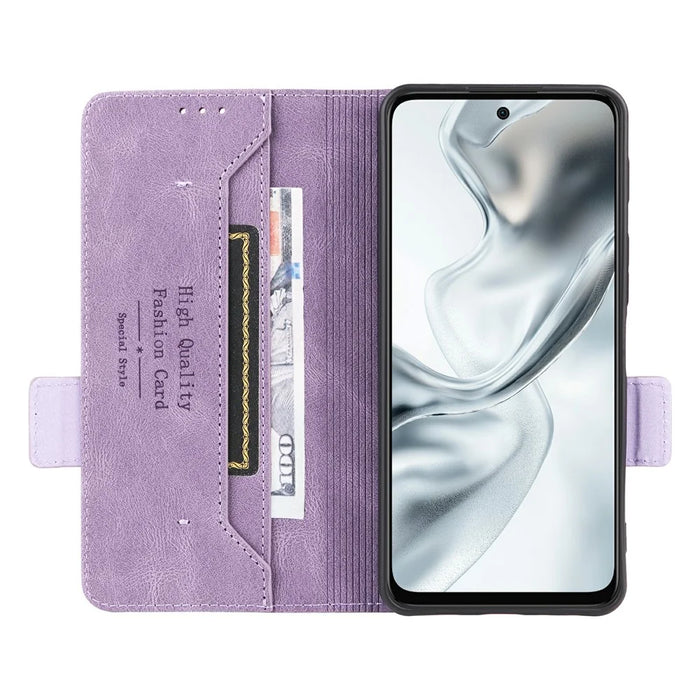 Phone Case for ZTE nubia S2R  /  S2e  /  S2 Lite Leather Wallet Flip Phone Cover with Hardware Decor - Purple - 2