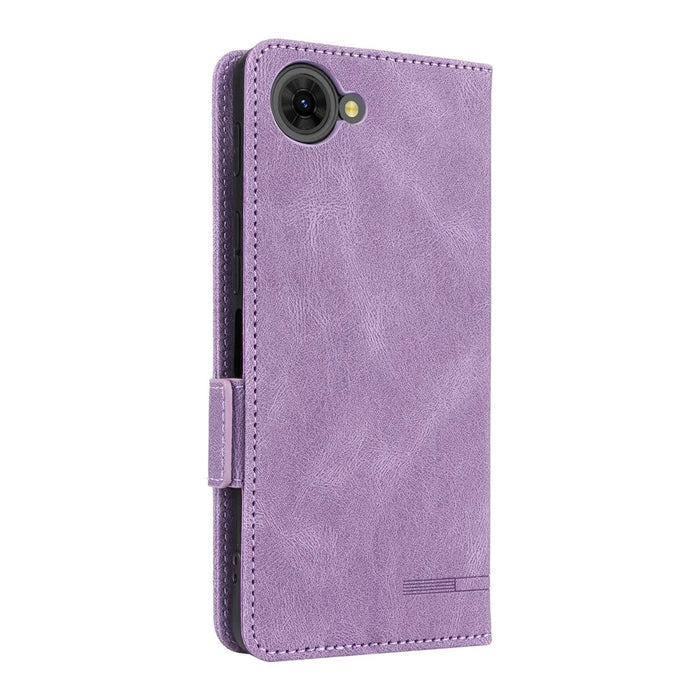 Phone Case for ZTE nubia S2R  /  S2e  /  S2 Lite Leather Wallet Flip Phone Cover with Hardware Decor - Purple - 7