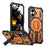 For iPhone 17 Magnetic Case Rotating Kickstand PC + TPU Shockproof Drop-proof Phone Cover - Orange - 1
