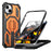 For iPhone 15 Magnetic Case Rotating Kickstand PC + TPU Shockproof Drop-proof Phone Cover - Orange - 1