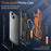 For iPhone 15 Magnetic Case Rotating Kickstand PC + TPU Shockproof Drop-proof Phone Cover - Orange - 7