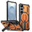For Samsung Galaxy S25 Magnetic Case Rotating Kickstand PC + TPU Shockproof Drop-proof Phone Cover - Orange - 1