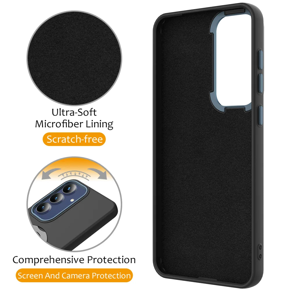 For Samsung Galaxy S26+ Magnetic Case Rotating Ring Kickstand TPU + PC Back Cover - Black - 3