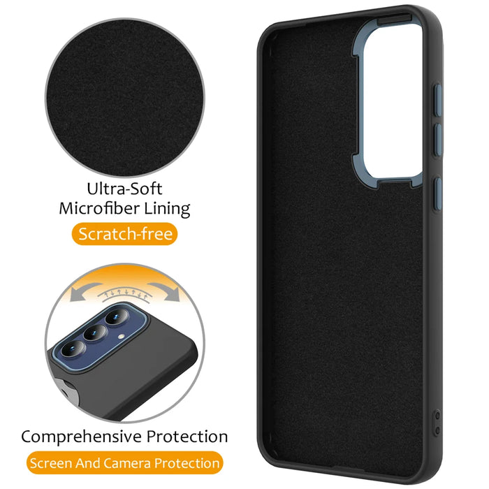 For Samsung Galaxy S26 Magnetic Case Rotating Ring Kickstand TPU + PC Back Cover - Black - 3