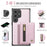 JEEHOOD For Samsung Galaxy S26 Ultra Case  J12 Magnetic Detachable Zipper Wallet Kickstand Leather Back Cover Compatible with MagSafe - Pink - 2