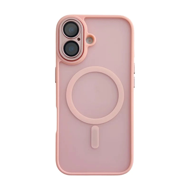 WANLONFENG For iPhone 17 Magnetic Back Cover  QB1 Series PC TPU Shockproof Phone Case - Pink - 1
