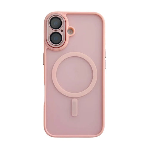 WANLONFENG For iPhone 17 Magnetic Back Cover  QB1 Series PC TPU Shockproof Phone Case - Pink - 1