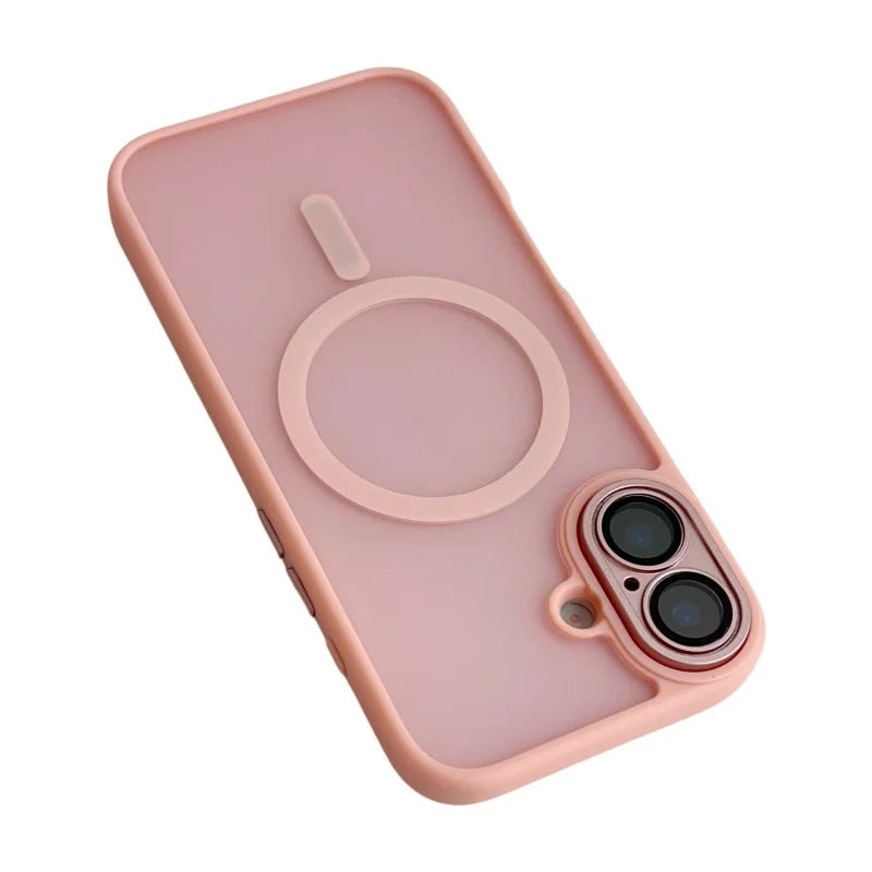 WANLONFENG For iPhone 17 Magnetic Back Cover  QB1 Series PC TPU Shockproof Phone Case - Pink - 3