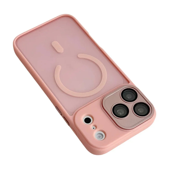 WANLONFENG For iPhone 17 Pro Magnetic Back Cover  QB1 Series PC TPU Shockproof Phone Case - Pink - 3