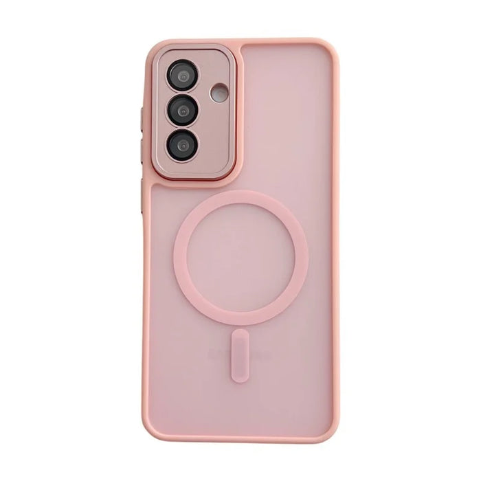 WANLONFENG For Samsung Galaxy A55 5G Magnetic Back Cover  QB1 Series PC TPU Shockproof Phone Case - Pink - 1