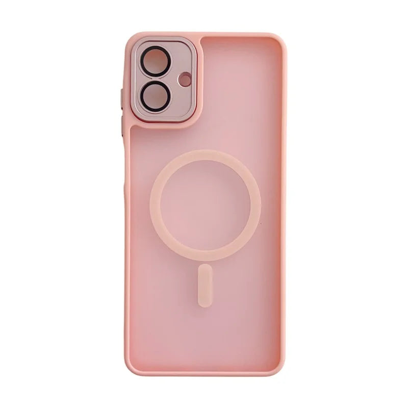 WANLONFENG For Samsung Galaxy A08 4G / A07 4G Magnetic Back Cover  QB1 Series PC TPU Shockproof Phone Case - Pink - 1