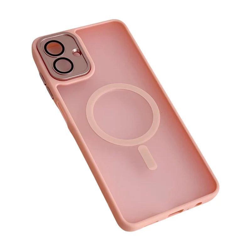 WANLONFENG For Samsung Galaxy A08 4G / A07 4G Magnetic Back Cover  QB1 Series PC TPU Shockproof Phone Case - Pink - 2