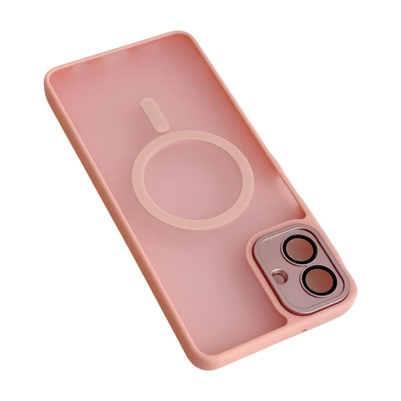WANLONFENG For Samsung Galaxy A08 4G / A07 4G Magnetic Back Cover  QB1 Series PC TPU Shockproof Phone Case - Pink - 3