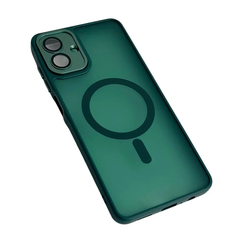 WANLONFENG For Samsung Galaxy A08 4G / A07 4G Magnetic Case  QB Series PC TPU Phone Cover with Screen Film - Dark Green - 3