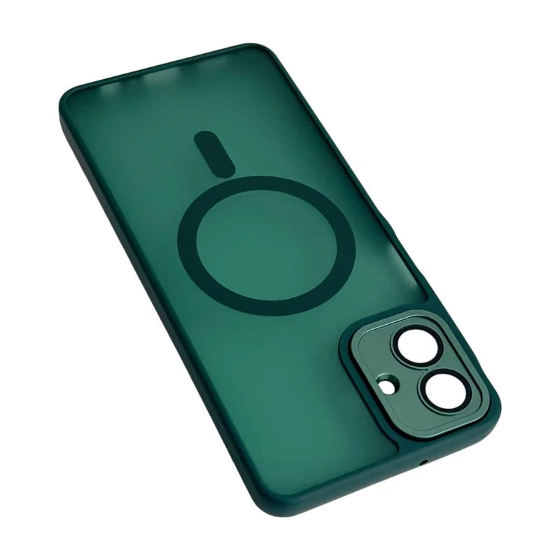 WANLONFENG For Samsung Galaxy A08 4G / A07 4G Magnetic Case  QB Series PC TPU Phone Cover with Screen Film - Dark Green - 4