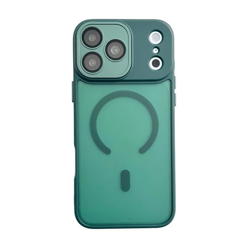 WANLONFENG For iPhone 17 Pro Max Magnetic Case  QB Series PC TPU Phone Cover with Screen Film - Dark Green - 2