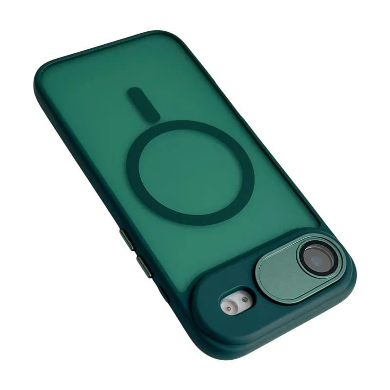 WANLONFENG For iPhone Air Magnetic Case  QB Series PC TPU Phone Cover with Screen Film - Dark Green - 4