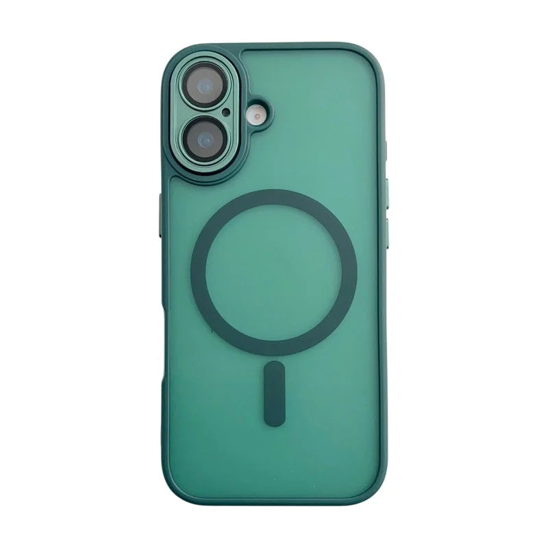 WANLONFENG For iPhone 17 Magnetic Case  QB Series PC TPU Phone Cover with Screen Film - Dark Green - 2