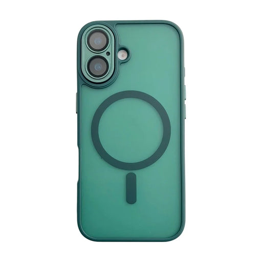 WANLONFENG For iPhone 17 Magnetic Case  QB Series PC TPU Phone Cover with Screen Film - Dark Green - 2