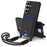 For Samsung Galaxy S26+ Liquid Silicone Case  Phone Back Cover with Card Holder and Short Strap - Black - 1
