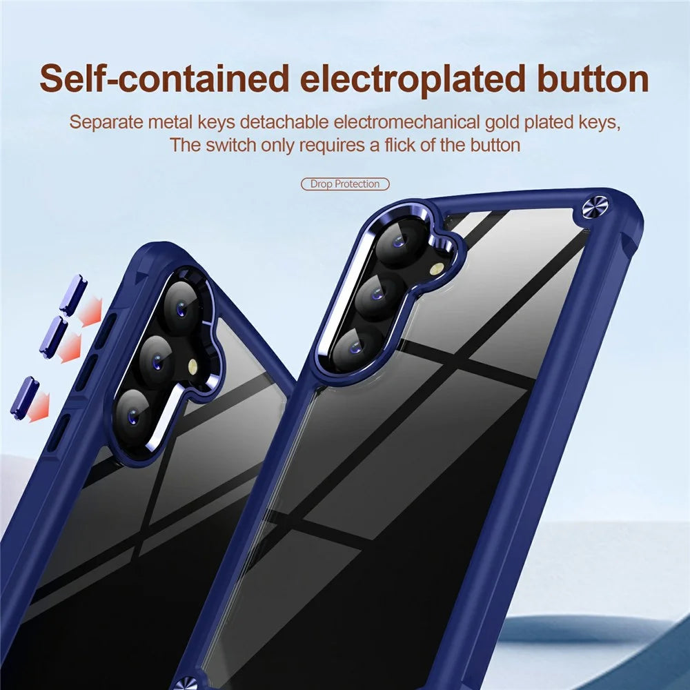 For Samsung Galaxy S26+ Case Anti-Drop Alloy Lens Frame PC + TPU Phone Cover - Blue - 6