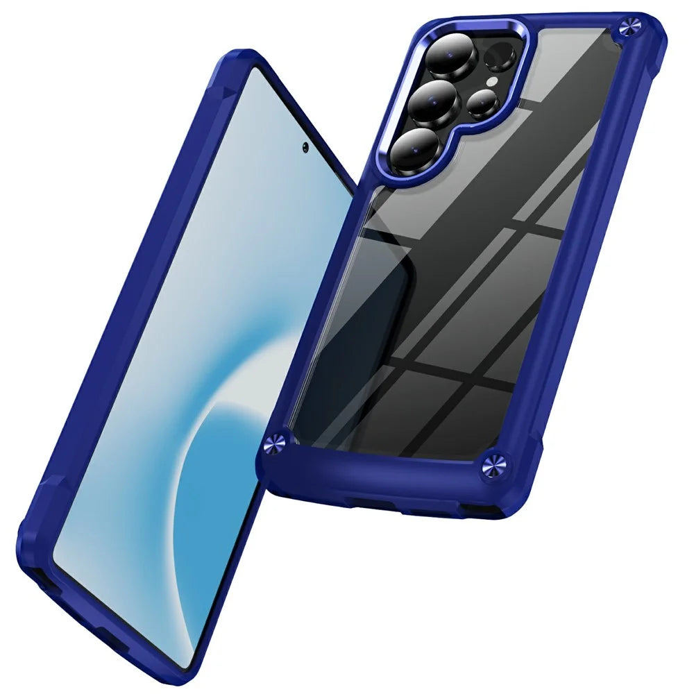 For Samsung Galaxy S26 Ultra Case Anti-Drop Alloy Lens Frame PC + TPU Phone Cover - Blue - 2
