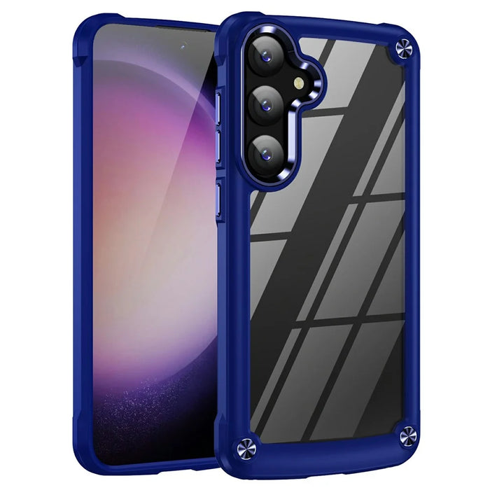 For Samsung Galaxy A57 5G Case Anti-Drop Alloy Lens Frame PC + TPU Phone Cover - Blue - 1