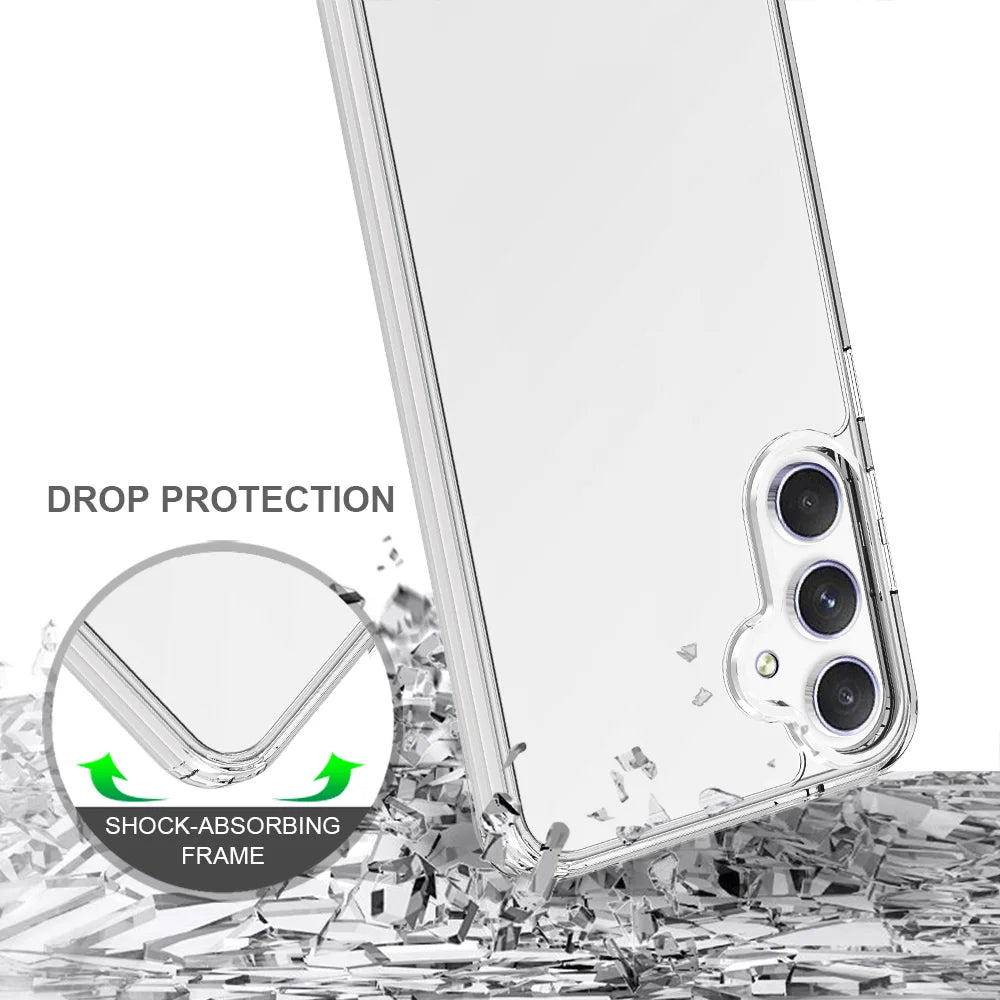 For Samsung Galaxy A37 5G Clear Phone Case TPU+Acrylic Shockproof Phone Back Cover - Clear - 3