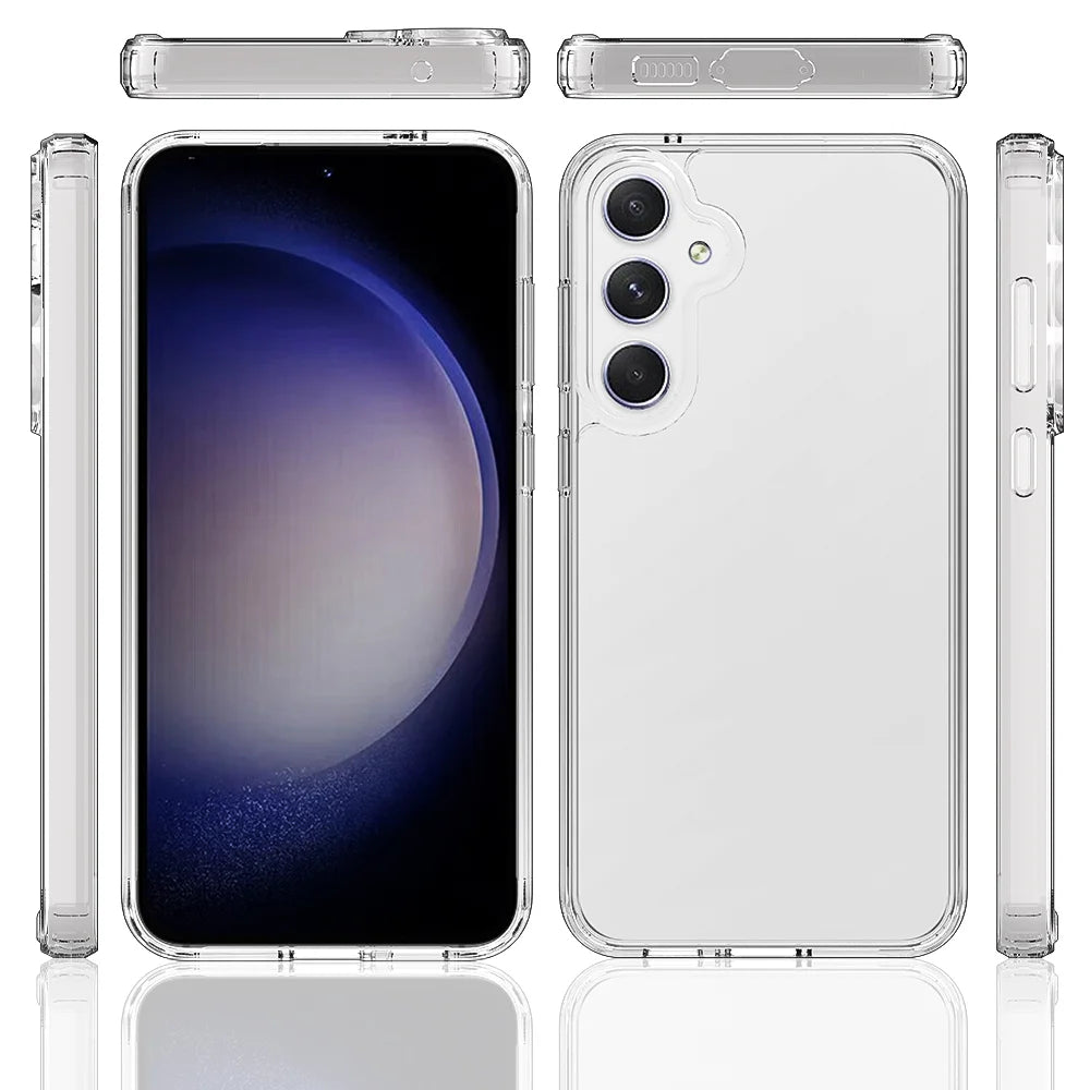 For Samsung Galaxy A37 5G Clear Phone Case TPU+Acrylic Shockproof Phone Back Cover - Clear - 6