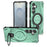For Samsung Galaxy S26 Magnetic Case Rotating Kickstand TPU PC Shockproof Phone Back Cover - Green - 1
