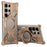 For Samsung Galaxy S23 Ultra Magnetic Bumper Case Rotating Kickstand Metal Phone Cover - Desert Gold - 1
