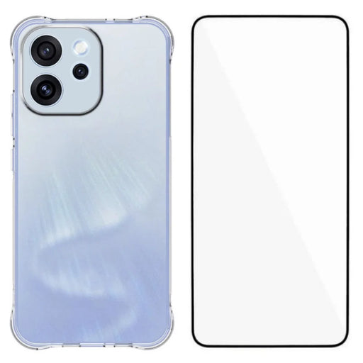 WANLONFENG For Oppo Reno15 F 5G Case  WL Series 2.0mm TPU Phone Cover with Tempered Glass Film - Transparent - 1