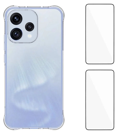 WANLONFENG For Oppo Reno15c 5G (China) / Oppo Reno15 5G (Global) TPU Case  WL2 Series 2.0mm Phone Cover with 2Pcs Tempered Glass Films - Transparent - 1