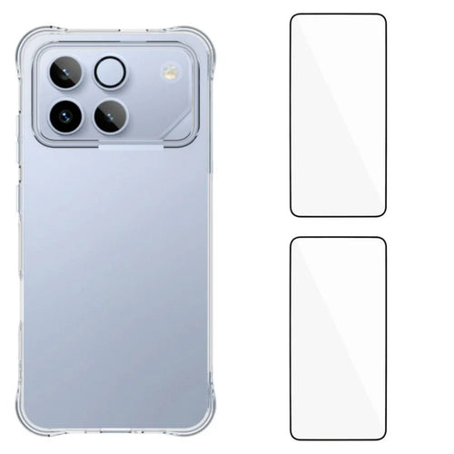 WANLONFENG For Honor Win 5G TPU Case  WL2 Series 2.0mm Phone Cover with 2Pcs Tempered Glass Films - Transparent - 1