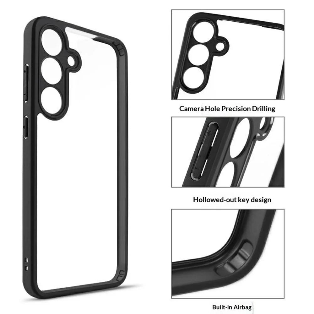 For Samsung Galaxy S26 Phone Case Shockproof PC + TPU Clear Back Cover - Black+Transparent - 4