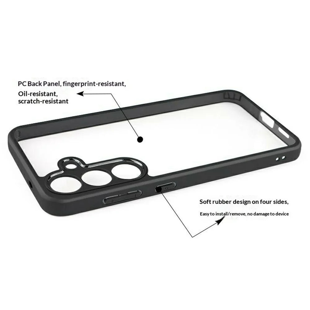 For Samsung Galaxy S26 Phone Case Shockproof PC + TPU Clear Back Cover - Black+Transparent - 5