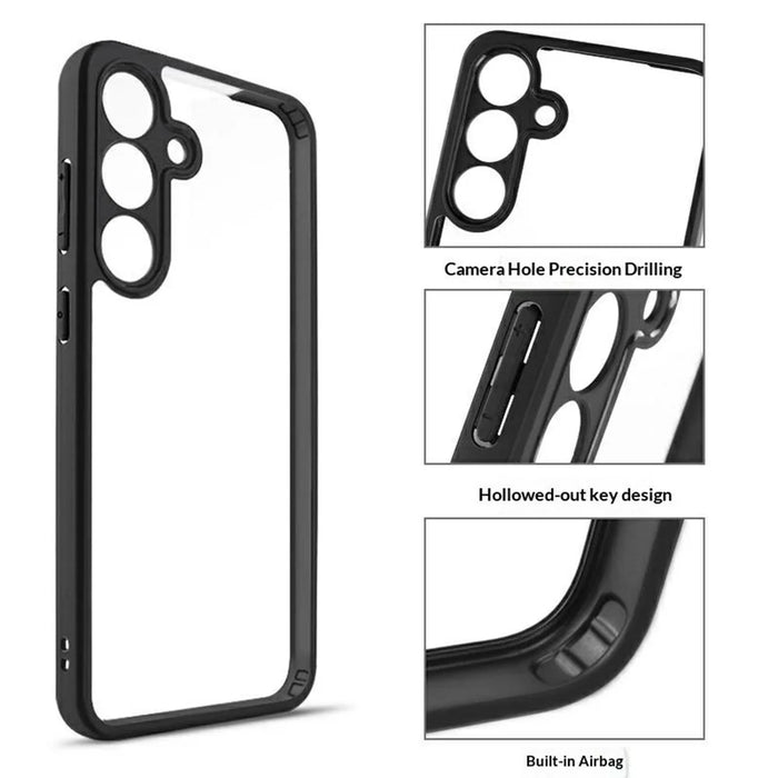 For Samsung Galaxy S26+ Phone Case Shockproof PC + TPU Clear Back Cover - Black+Transparent - 4