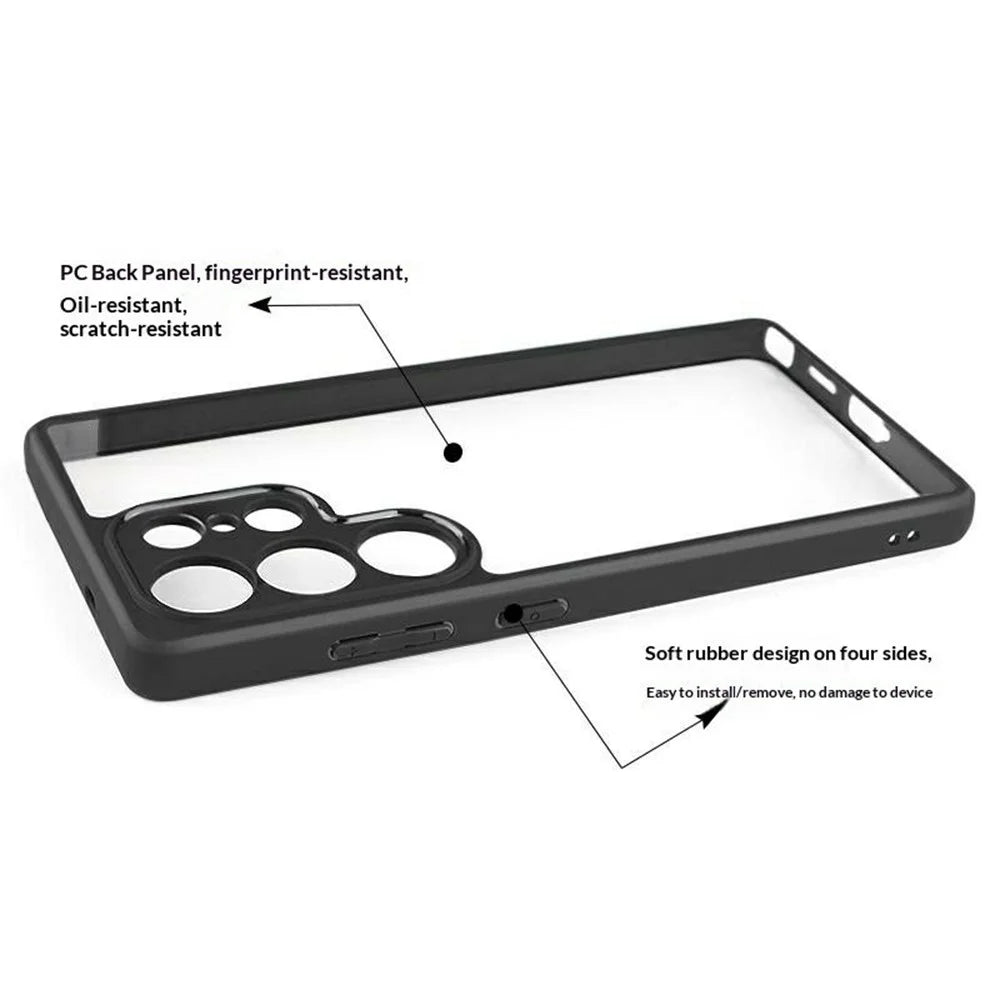 For Samsung Galaxy S26 Ultra Phone Case Shockproof PC + TPU Clear Back Cover - Black+Transparent - 5