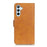 For Samsung Galaxy S26+ Case Stand Cowhide Texture PU Leather Phone Cover - Yellow - 6