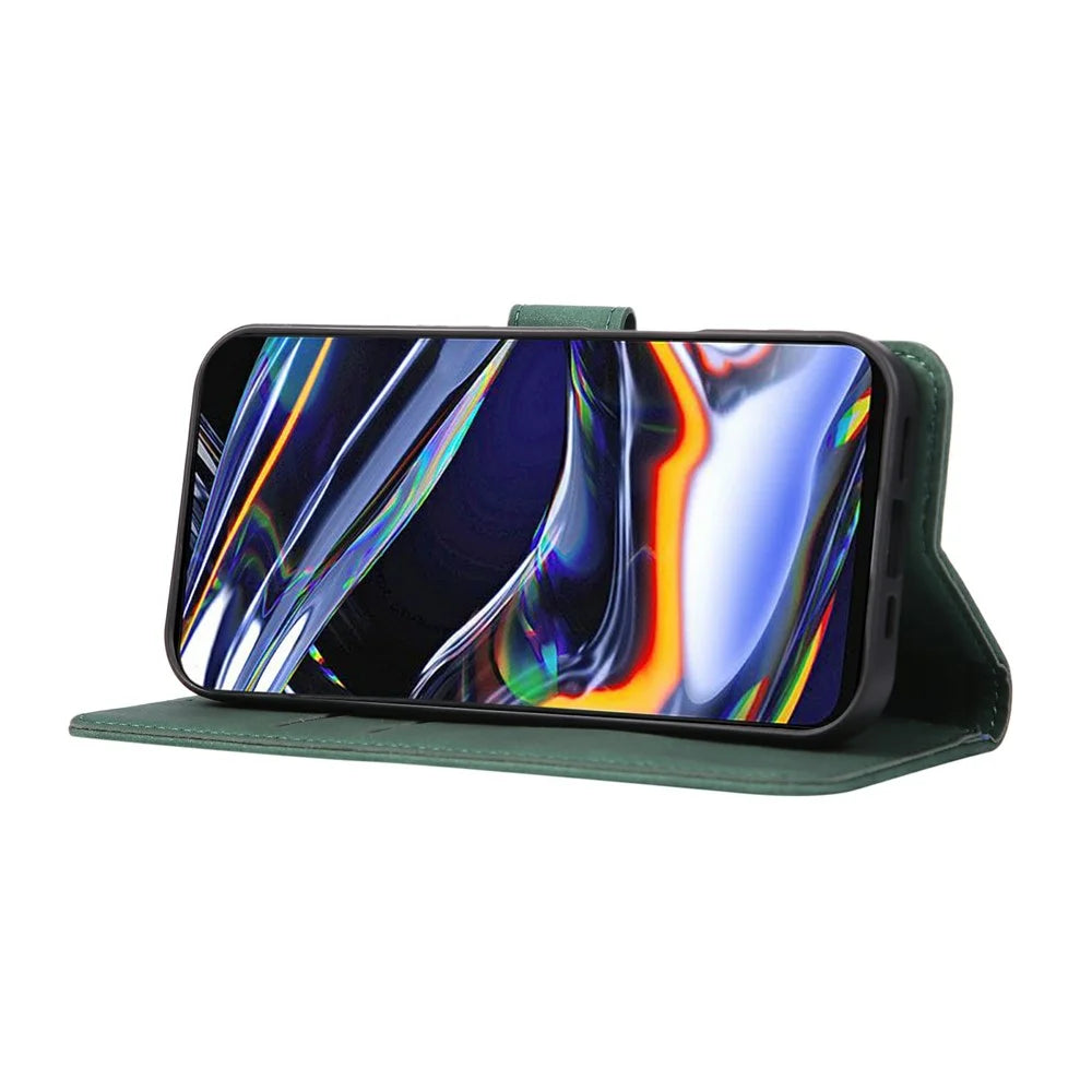 KHAZNEH For Samsung Galaxy S26+ Case Anti Scratch PU Leather Wallet Stand Phone Cover - Green - 3