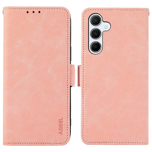 ABEEL For Samsung Galaxy S26+ Case PU Leather Folio Stand View RFID Blocking Phone Cover - Pink - 1