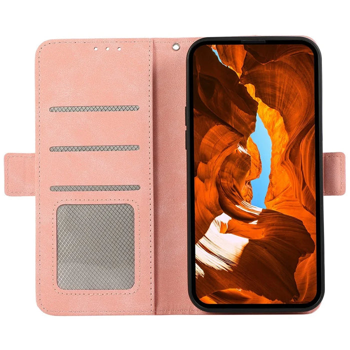 ABEEL For Samsung Galaxy S26+ Case PU Leather Folio Stand View RFID Blocking Phone Cover - Pink - 2