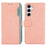 ABEEL For Samsung Galaxy S26+ Case Color Splicing Leather Flip Phone Cover RFID Blocking - Pink - 1