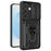 For Samsung Galaxy A57 5G Case PC + TPU Kickstand Phone Back Cover with Camera Slider - Black - 1