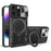 For iPhone 16 Pro Case TPU + PC Phone Cover with Kickstand , Slide Lens Window - Black - 1