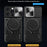 For iPhone 16 Pro Case TPU + PC Phone Cover with Kickstand , Slide Lens Window - Black - 5